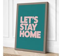 Let's Stay Home Modern Canvas Wall Art Print 36x24 Inch (91 x 61 cm)