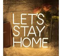 Let's Stay Home Neon Sign Led Neon Light Sign for Home Wall Bedroom Bar Hotel Pub Dorm Decor Man Cave Game Room Living Room Artisitc Decoration USB Powered Words LED Lights