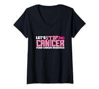 Let's Stop Cancer Cantcer Fund Cancer Research V-Neck T-Shirt