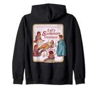 Let's Summon Demons Funny Retro Parody Design Zip Hoodie