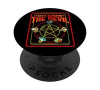 Let's Summon The Devil Pentagram Retro Satanic Dark Humor PopSockets Adhesive PopGrip