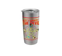 Let's Summon The Devil Pentagram Retro Satanic Dark Humor Stainless Steel Insulated Tumbler