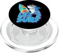 Let's Surf Funny Sarcastic Summer Shark Graphic Cool Designs PopSockets PopGrip for MagSafe