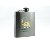 'Let's Taco About it Over Tequila' Stainless Steel Liquor Flask - Full Colour, Funny Novelty Item for Men, Fathers, Dad, & Grandad