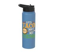 Let's Taco 'Bout My Strings Funny Taco Banjo Cinco De Mayo Stainless Steel Insulated Water Bottle