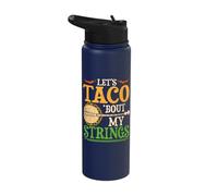 Let's Taco 'Bout My Strings Funny Taco Banjo Cinco De Mayo Stainless Steel Insulated Water Bottle