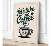 Let's Take a Coffee Retro Canvas Wall Art Print 30x20 Inch