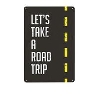 Let'S Take A Road Trip Road Trip Inspiration Wall Art Travel Gift Aluminum Tin Sign Metal Wall Art Decorations Iron Painting For Indoor Outdoor Home Decor Room Door Accessories Poster Housewarming