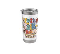 Let's Talk About Coffee Fun Text Design Stainless Steel Insulated Tumbler