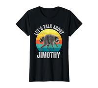 Let's Talk About Jimothy Cute Short Spined Raccoon Value Graphic T-Shirt, Women, Black, S