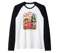 Let's Talk to Ghosts Demon Retro Vintage Funny Adult Humor Raglan Baseball Tee