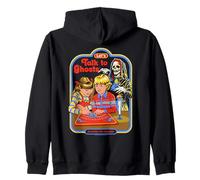 Let's Talk to Ghosts Demon Retro Vintage Funny Adult Humor Zip Hoodie