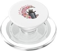 Let's Trash Breast Cancer Floral Raccoon PopSockets PopGrip for MagSafe