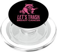 Let's Trash Breast Cancer Floral Raccoon PopSockets PopGrip for MagSafe