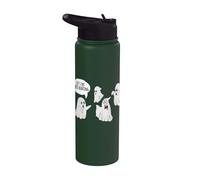 Let's Try Ghost Hunting Cute Ghosts Spooky Halloween Stainless Steel Insulated Water Bottle