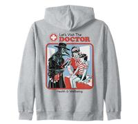 Let's Visit the Doctor Plague Retro Funny Adult Humor Zip Hoodie
