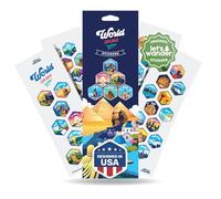 LET'S WANDER World Adventure Stickers Set of 50 - Designed for The World Explorer Water Bottle - Weatherproof & Waterproof Decals for Tumblers, Laptops, Phone Cases, Etc. (50 1x1 Inch Stickers)