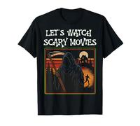 Lets Watch Scary Movies Grim Reaper Haunted House Shirt T-Shirt