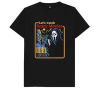 Let's Watch Scary Movies Halloween Horror Kids Womens Mens T Shirt XL Black