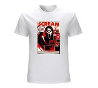 Lets Watch Scary Movies Scream Horror Halloween Tees Gothic Ghostface Killer Graphic T Shirts Men Clothing Camisetas White M
