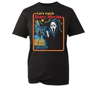 Lets Watch Scary Movies t-Shirt, Scream, Ghost Face, Scary Movie, Horror Unisex Kids Adult T-Shirt (Black, 3XL)