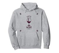 Let's Wine Down: DNA Helix Glass Humor Pullover Hoodie, Adult Unisex, Heather Grey, L