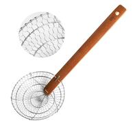 Letschef Stainless Steel Spider Strainer Asian Kitchen Wire Food Cooking Skimmer With Natural Bamboo Handle, 6-Inch, Hand-Made