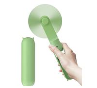 LETSCOL Portable Handheld Fan, Mini Pocket Hand Fan, Foldable Personal Desk Fan with Power Bank, USB Rechargeable Fan for Makeup Home Travel Outdoor (Green)
