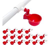 letsFix Chicken Water Cups for PVC with Tea, Automatic Watering Kit for Poultry, DIY PVC Water Dispenser for Chicken/Duck/Quail/Turkey, Chicken Watering [16 Pack]