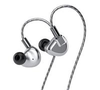 Letshuoer S12 in-Ear Earphone14.8mm Planar Magnetic Driver in Ear Monitors HiFi Wired Headphone with Detachable 2Pin Silver-Plated Monocrystalline Cable for Audiophile Musician(4.4mm, Silver)