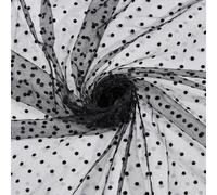 letsinstyle 1 Yard 63 Inch Polka Dot Sheer Mesh Fabric, Soft Dots Tulle Netting Gauze Fabrics, Polyester Cloth for Making Crafts Clothes Dresses Wedding Costumes Decor DIY