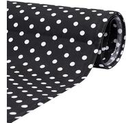 letsinstyle 1 Yards Black White Polka Dots Fabric, 59 Inch Dots Printed Textured Craft Fabric, Modern Geometric Circles Fabric for Sewing Quilting Patchwork Crafting