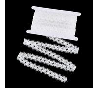 letsinstyle 10 Yadrs Crocheted Lace Trim, 1 Inch Embroidery Scallop Edge Ribbon Trim, Vintage White Eyelet Floral Ribbon for Crafts DIY Sewing Making Gift Wrapping Scrapbooking