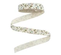 letsinstyle 10 Yards 0.63 Inch Vintage Flower Cotton Ribbon, Decorative Spring Cream White Ribbon, Polyester Trimming for Home Party Wrapping Crafts