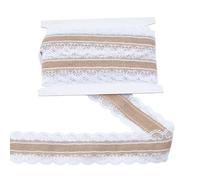 letsinstyle 10 Yards 0.98 Inch Natural Burlap Lace Ribbon, Jute Twine Mesh Fabric Trim, Burlap Wave Edge Craft String Trim for Crafts Big Bow Christmas Tree Ornaments Wreaths