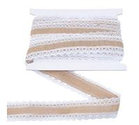 letsinstyle 10 Yards Natural Burlap Lace Ribbon, 0.98 Inch Jute Twine Mesh Fabric Trim, Burlap Wave Edge Craft String Trim for Crafts Big Bow Christmas Tree Ornaments Wreaths