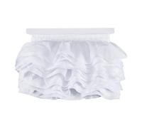 letsinstyle 10 Yards Satin Ruffle Ribbon, 3.3 Inch Pleated Edge Lace Trim, White Polyester Gather Decorative Trims for Sewing Craft Headwear DIY Wedding Bridal Decor