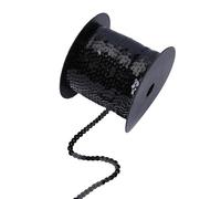 letsinstyle 100 Yards Flat Sequin Strip, 0.23 Inch Black Paillette Spool String Shiny Trim, Sewing Sequin Trim for Wedding Mermaid Dress Embellish Headband Halloween Costume