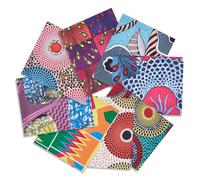 letsinstyle 10Pcs 15.75 x 19.68 Inches African Cotton Fabric Bundles, Pre-Cut African Ankara Wax Fat Quarters, Multi-Color Sewing Fabrics for DIY Handmade Crafting Home Party Decor