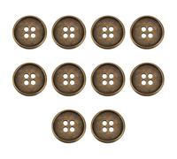 letsinstyle 10Pcs 18mm Antique Brass Metal Buttons, Round Retro 4-Hole Alloy Button, Sewing Fasteners for Men Women Blazer Coat Uniform Shirt Suit and Jacket Sewing Craft DIY