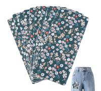 letsinstyle 10Pcs Green Iron on Patches for Jeans, 11.02 x 4.92 Inch Flower Iron on Patch, Strong Glue Inside Repair for Cloth Pants Dress Bags Hole