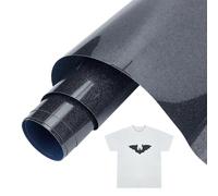 letsinstyle 11.8" x 3ft Glitter HTV Heat Transfer Vinyl Roll, Sparkle Black Iron on Vinyl Rolls, Sewing Accessory for T-Shirts DIY Compatible with Cricut or Silhoutte Cameo
