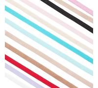 letsinstyle 12 Colors 24 Yards 0.24 Inch Bra Elastic Strap, Polyester Stretch Band Spandex Shoulder Tape, Elastic Ribbon for Sewing Bra Straps Lingerie Shoulder Strap Making
