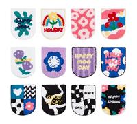 letsinstyle 12 PCS Flower Pocket Iron on Patches, Chenille Embroidered Applique, Large Daisy Sew on Pockets Sewing Repair Patch for Clothing Jackets Backpacks and DIY Decorations