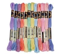 letsinstyle 12 Skeins 6 Strands 315 Inch Embroidery Floss, Variegated Threads Polyester Cross Stitch Yarn Thread, Floss Bulks for Jewelry Making Sewing Holiday Decorations