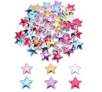 letsinstyle 120 Pcs Star PU Padded Patch, 1.37 x 1.37 Inch Glitter Fabric Felt Sew on Appliques, Shiny 5 Stars Sewing Embellishment Patches for DIY Craft Scrapbooking Decoration Home Decor