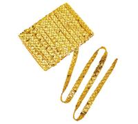 letsinstyle 13 Yards 2 Row Gold Sequins Trim, Glitter Sequin Bling Paillette Ribbon, Decorative Trimming for Christmas Halloween Sewing Dress Embellish Headband Costume