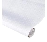 letsinstyle 15.7 x 53.9 Inch Diamond Quilted Pattern Leather Fabric, White Soft Embossed Vinyl Fabric, PVC Leather Upholstery Sheets for Sewing Crafts Clothing Accessories Handbag Apparel