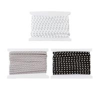 letsinstyle 15 Yards x 5 mm Studded Faux Suede Cord Rope, 3 Colors Flat Leather Punk Rivets Ribbon, Micro Fiber Faux Suede String for Jewelry Making Necklaces Bracelets DIY Crafts