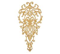 letsinstyle 19.29 x 9.65 Inch Golden Flower Embroidery Patches, Metallic Leaves Sew or Iron on Patch, Polyester Repair Applique for Wedding Bridal Gown Dress